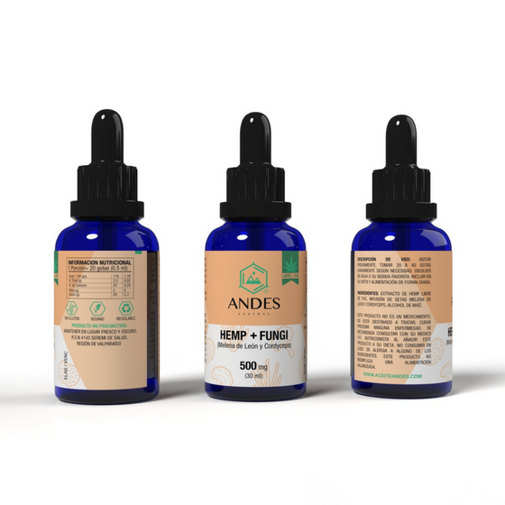 Andes Austral FUNGI MELENA + CORDYCEPS + HEMP 500mg 30 ml